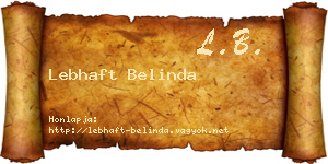 Lebhaft Belinda névjegykártya